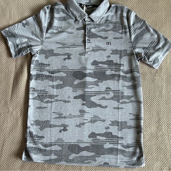 NWT Travis Mathew Beachside Stealth Golf Polo Heather Gray Small Eco Collection - Picture 2 of 13